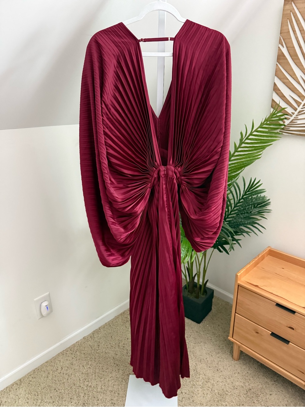 L’idee Versailles Red Pleated Balloon Sleeve Gown Size Lidee S - Picture 8 of 9